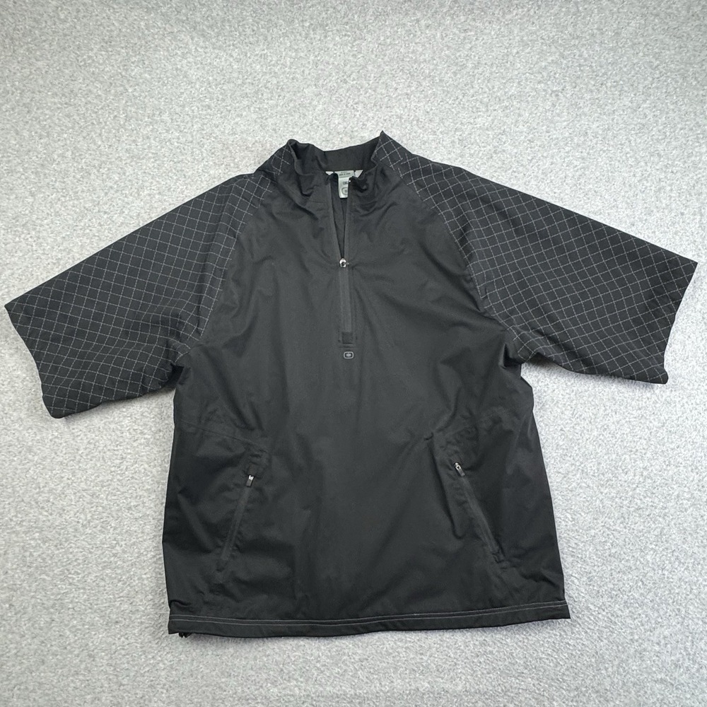 Ogio 1/2 Zip Golf Pullover Mens XL Black Patterned Windbreaker Polyester Outdoor